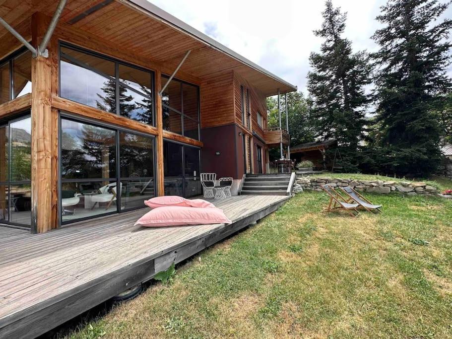Chalet D'Architecte Avec Vue Panoramique Allos Exteriör bild