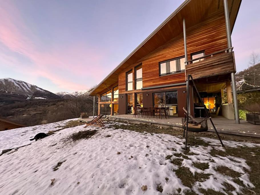 Chalet D'Architecte Avec Vue Panoramique Allos Exteriör bild