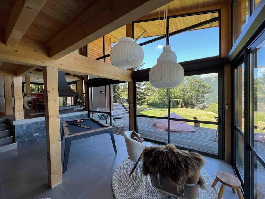 Chalet D'Architecte Avec Vue Panoramique Allos Exteriör bild