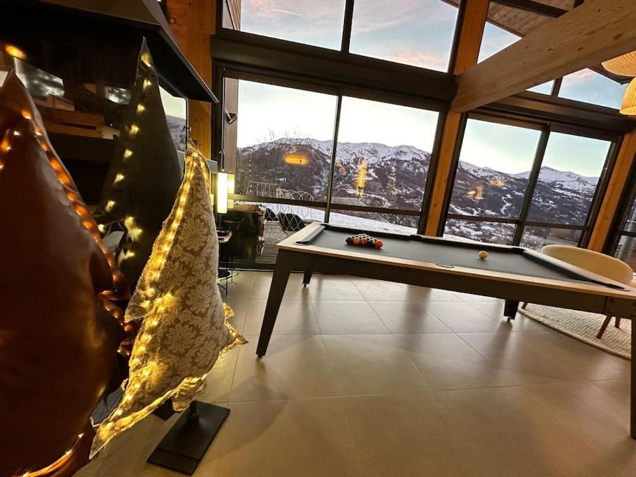 Chalet D'Architecte Avec Vue Panoramique Allos Exteriör bild