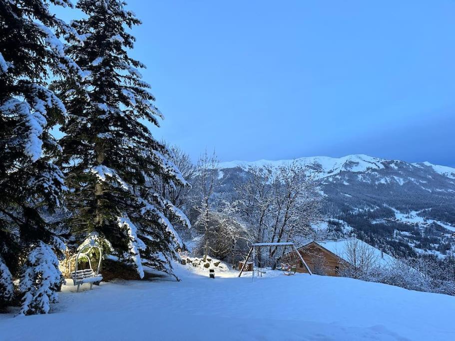 Chalet D'Architecte Avec Vue Panoramique Allos Exteriör bild