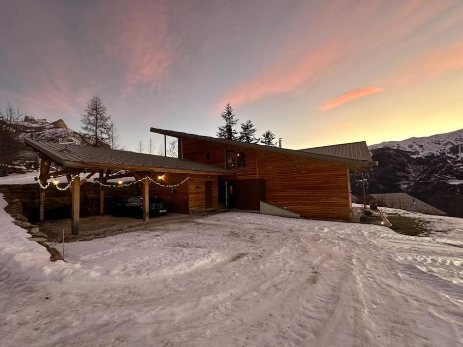 Chalet D'Architecte Avec Vue Panoramique Allos Exteriör bild