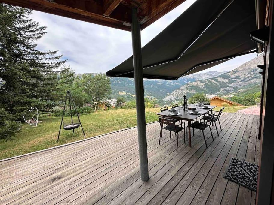 Chalet D'Architecte Avec Vue Panoramique Allos Exteriör bild