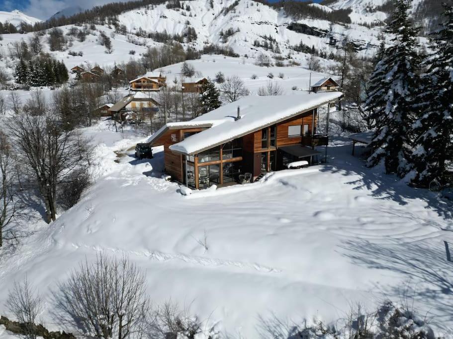 Chalet D'Architecte Avec Vue Panoramique Allos Exteriör bild