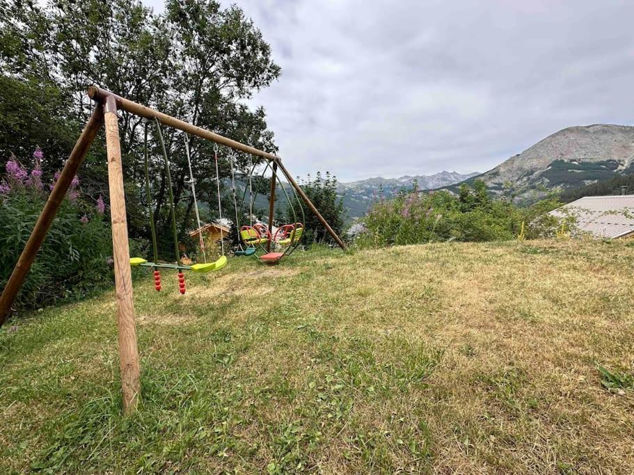 Chalet D'Architecte Avec Vue Panoramique Allos Exteriör bild