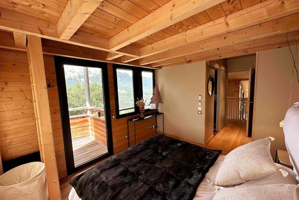 Chalet D'Architecte Avec Vue Panoramique Allos Exteriör bild