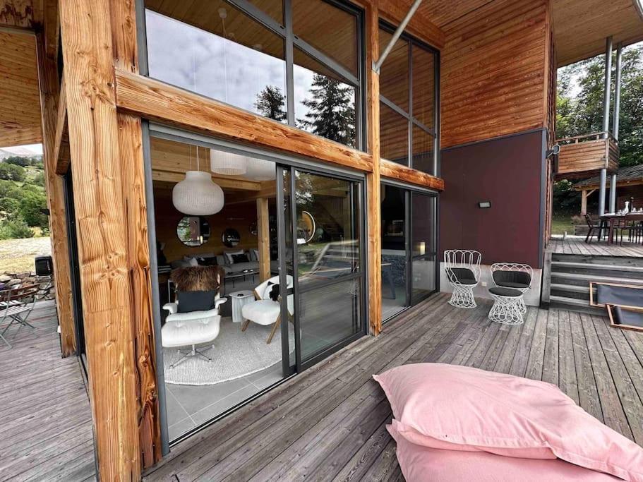 Chalet D'Architecte Avec Vue Panoramique Allos Exteriör bild