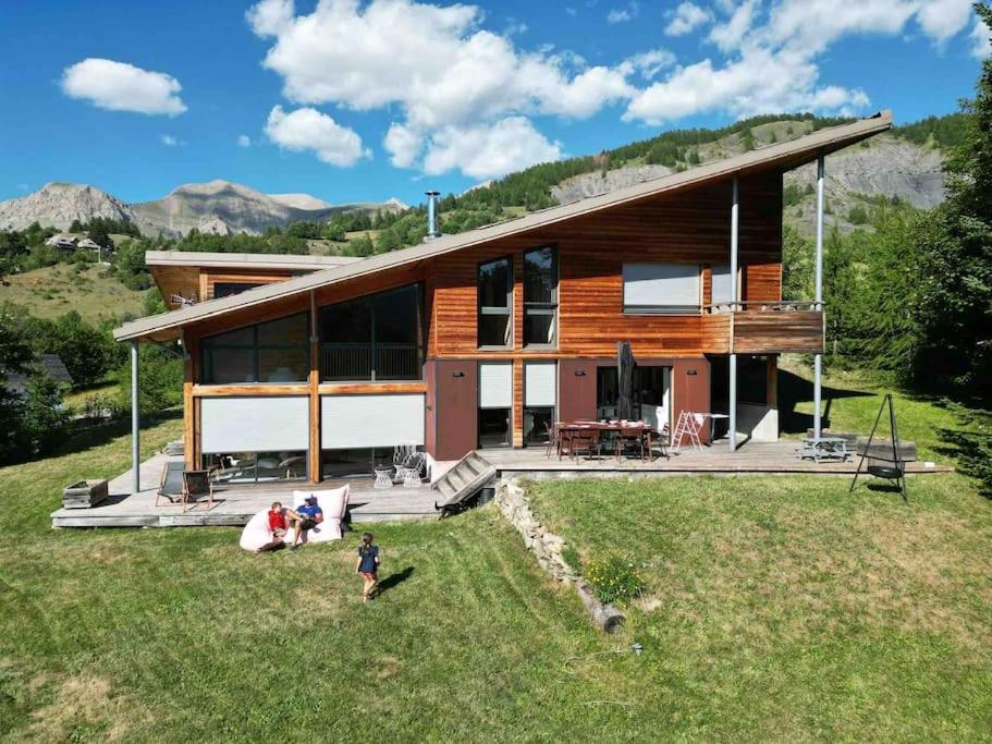 Chalet D'Architecte Avec Vue Panoramique Allos Exteriör bild